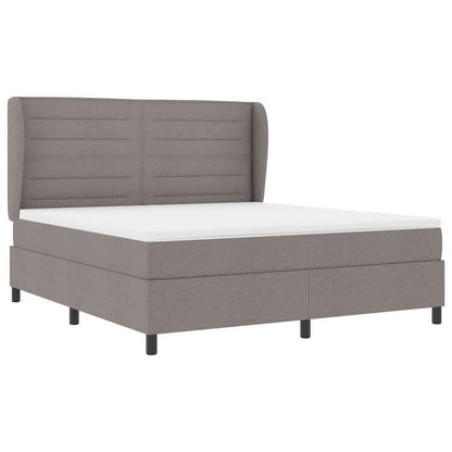 Boxspring bed met matras met hoofdeinde Taupe 180 x 200 cm Stof