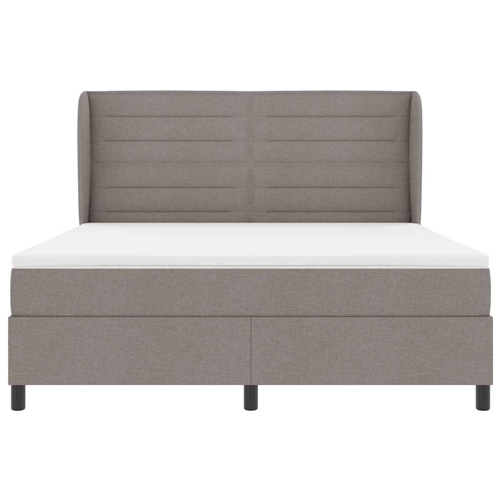 Boxspring bed met matras met hoofdeinde Taupe 180 x 200 cm Stof
