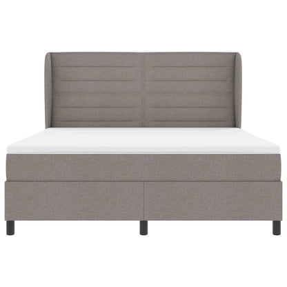 Boxspring bed met matras met hoofdeinde Taupe 180 x 200 cm Stof