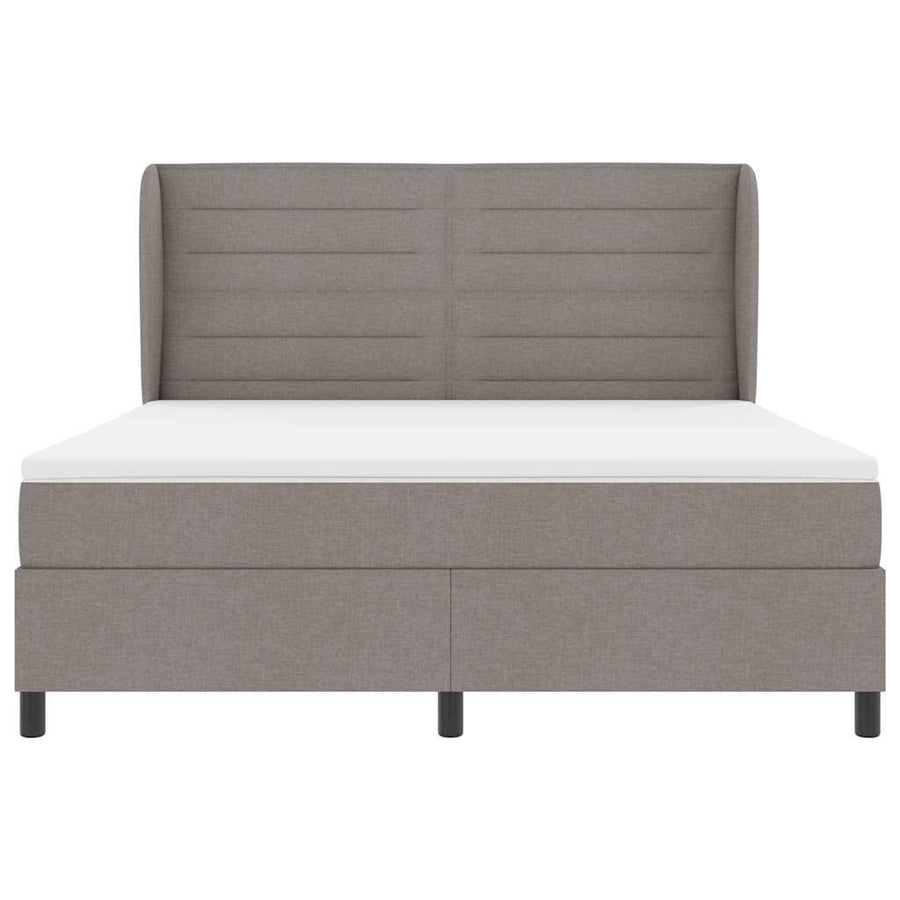 Boxspring bed met matras met hoofdeinde Taupe 180 x 200 cm Stof