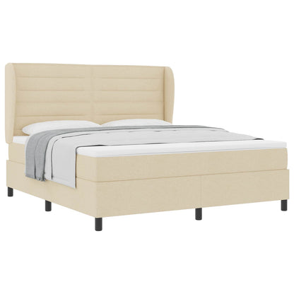 Boxspring bed met matras met hoofdeinde Crème 180 x 200 cm Stof