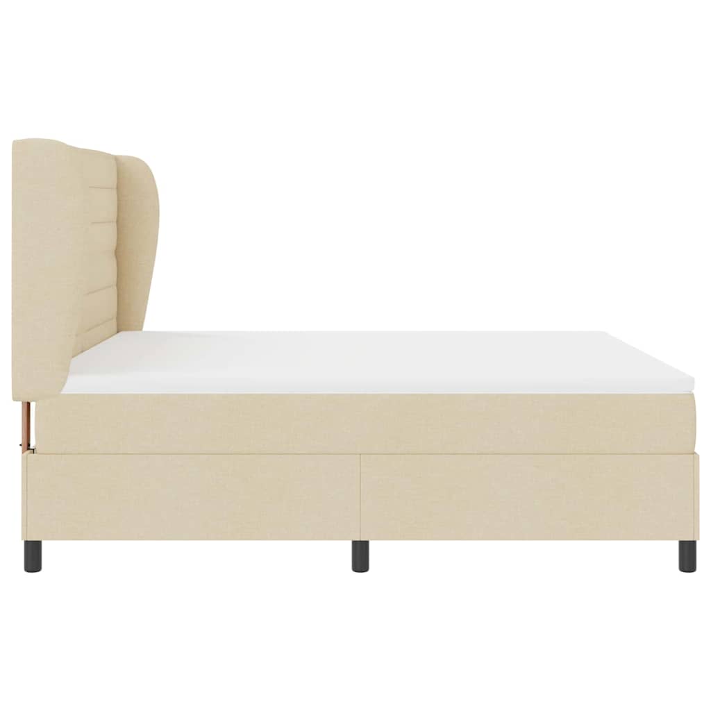 Boxspring bed met matras met hoofdeinde Crème 180 x 200 cm Stof