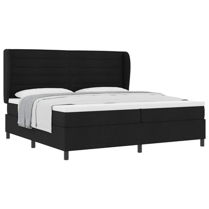 Boxspring bed met matras met hoofdeinde Zwart 200 x 200 cm Stof
