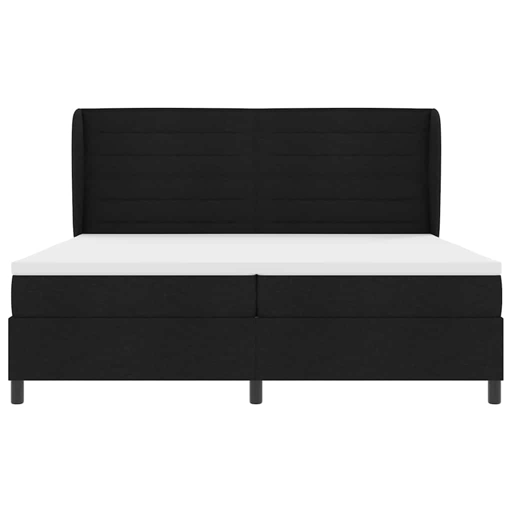 Boxspring bed met matras met hoofdeinde Zwart 200 x 200 cm Stof