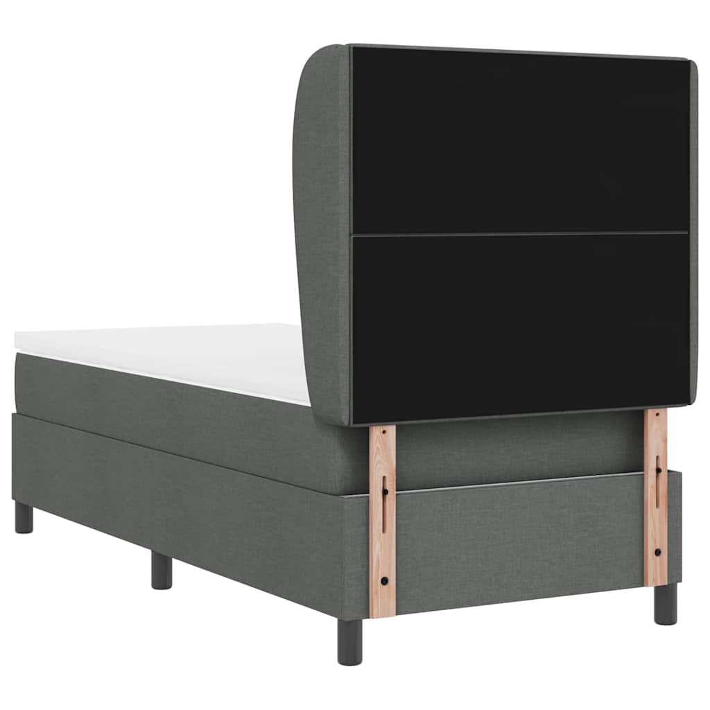 Boxspring bed met hoofdeinde Donkergrijs 90 x 190 cm Stof