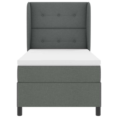 Boxspring bed met hoofdeinde Donkergrijs 90 x 190 cm Stof