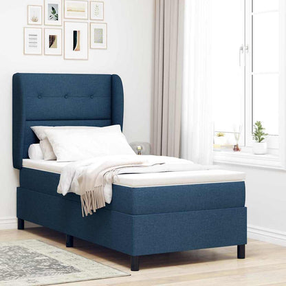 Boxspring bed met hoofdeinde Blauw 90 x 200 cm Stof