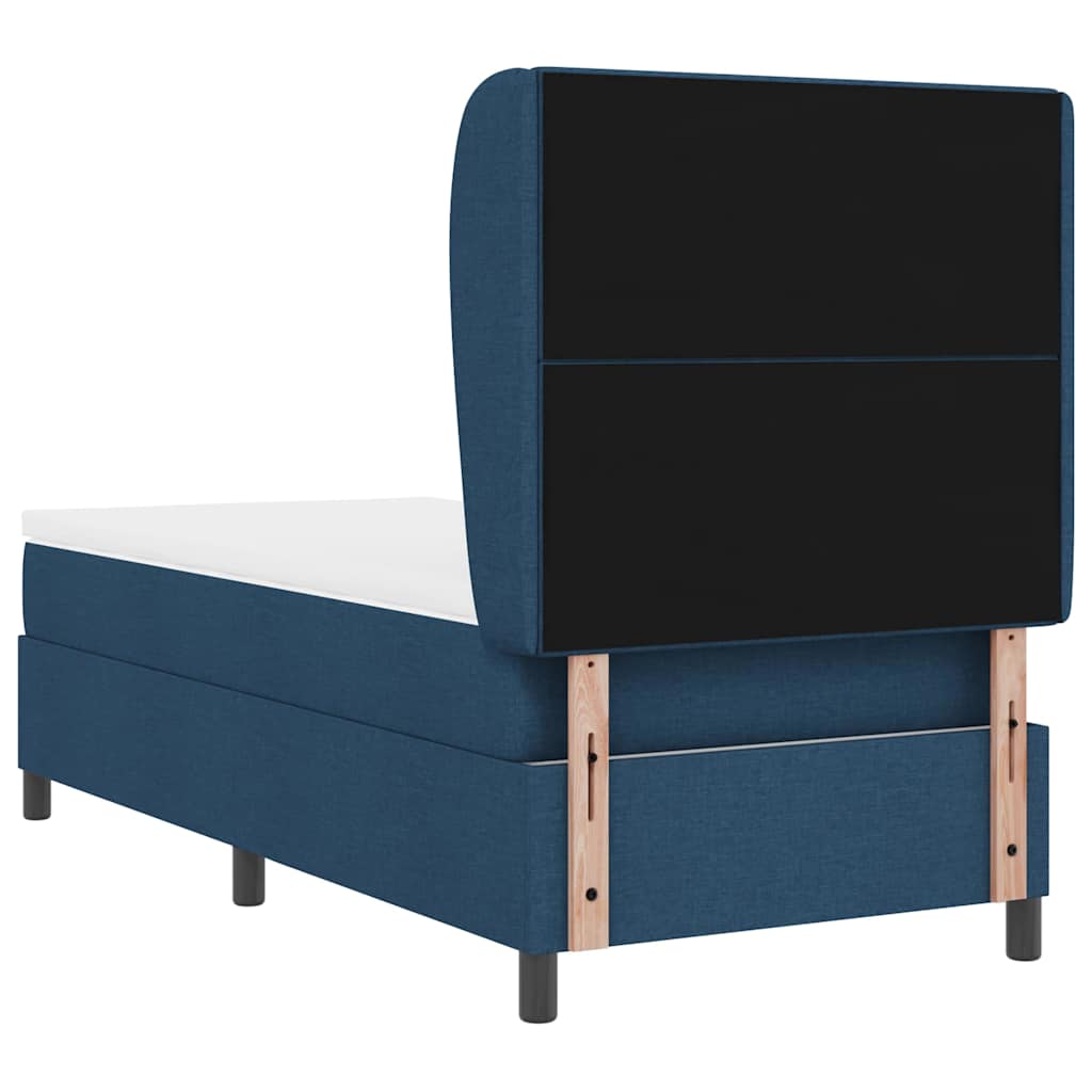 Boxspring bed met hoofdeinde Blauw 90 x 200 cm Stof