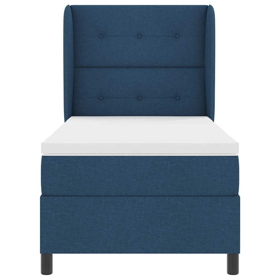 Boxspring bed met hoofdeinde Blauw 90 x 200 cm Stof