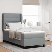 Boxspringbed 100x200 cm lichtgrijs met hoofdeinde
