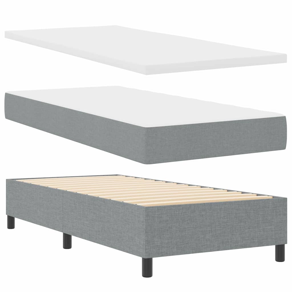 Boxspring bed met hoofdeinde Lichtgrijs 100 x 200 cm Stof