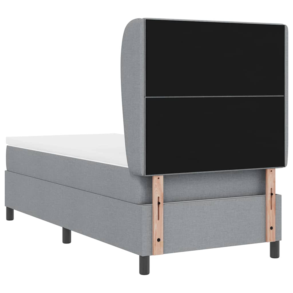Boxspring bed met hoofdeinde Lichtgrijs 100 x 200 cm Stof