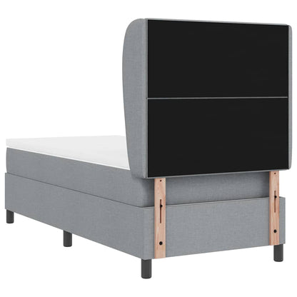 Boxspring bed met hoofdeinde Lichtgrijs 100 x 200 cm Stof