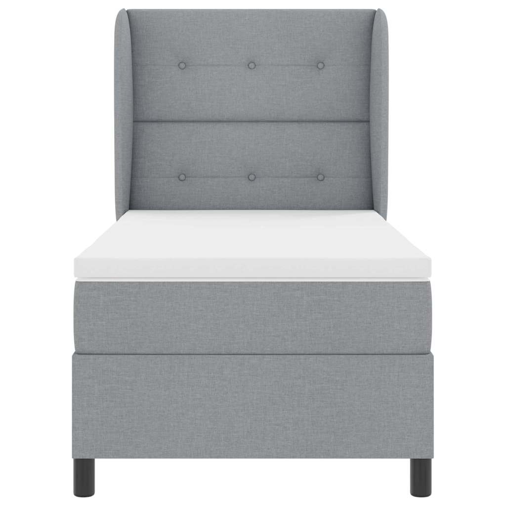 Boxspring bed met hoofdeinde Lichtgrijs 100 x 200 cm Stof