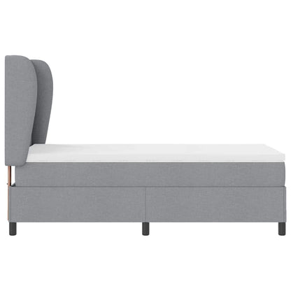 Boxspring bed met hoofdeinde Lichtgrijs 100 x 200 cm Stof