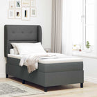 Boxspring bed 100x200 cm donkergrijs stof
