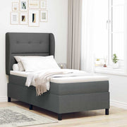 Boxspring bed 100x200 cm donkergrijs stof