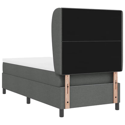 Boxspring bed met hoofdeinde Donkergrijs 100 x 200 cm Stof