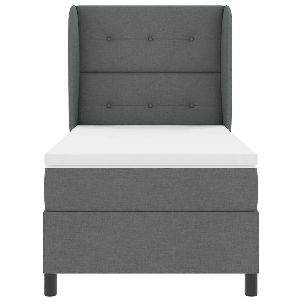 Boxspring bed met hoofdeinde Donkergrijs 100 x 200 cm Stof