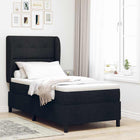Boxspringbed zwart 100x200 cm met hoofdeinde