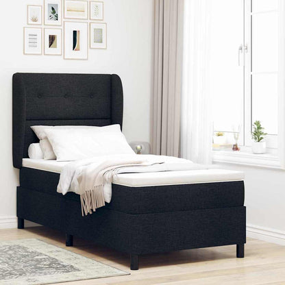Boxspring bed met hoofdeinde Zwart 100 x 200 cm Stof