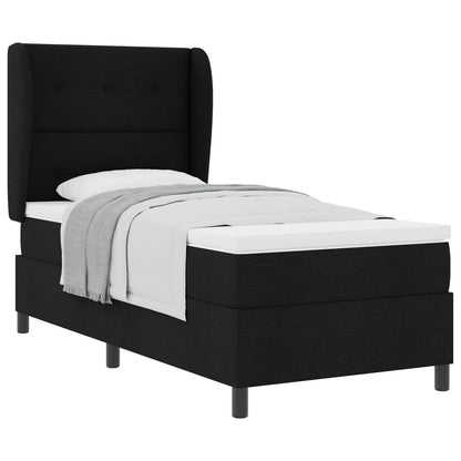 Boxspring bed met hoofdeinde Zwart 100 x 200 cm Stof