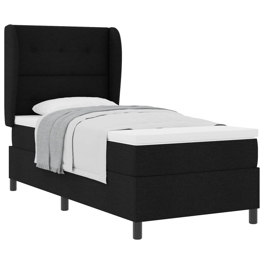 Boxspring bed met hoofdeinde Zwart 100 x 200 cm Stof