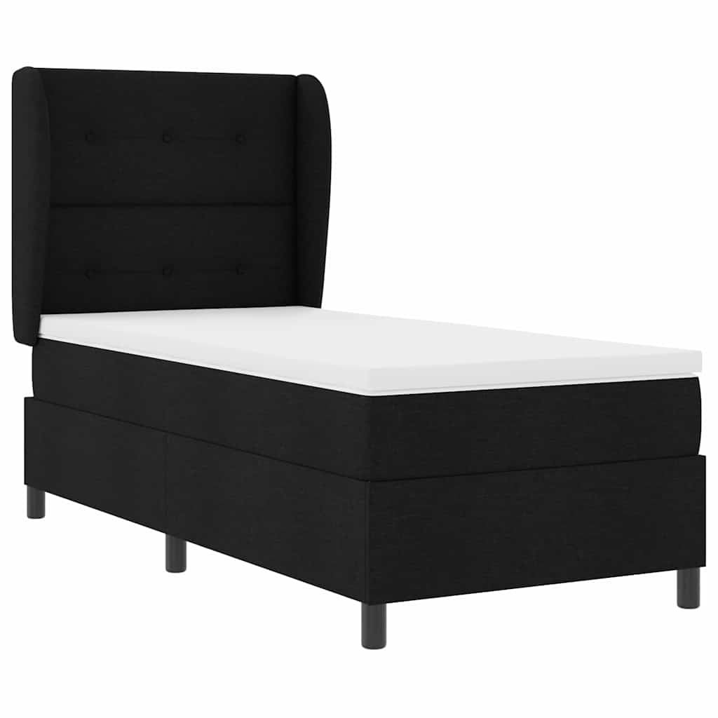 Boxspring bed met hoofdeinde Zwart 100 x 200 cm Stof