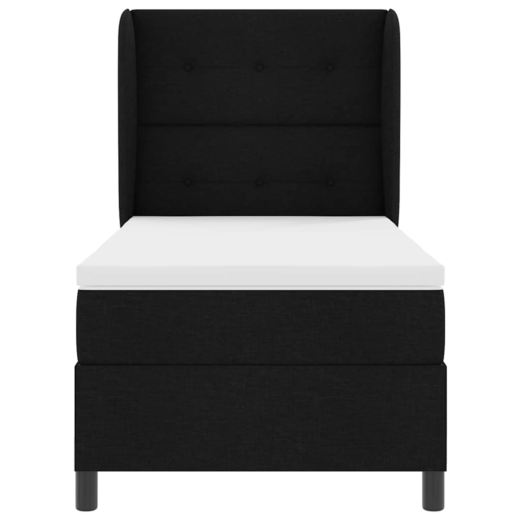 Boxspring bed met hoofdeinde Zwart 100 x 200 cm Stof