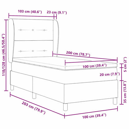 Boxspring bed met hoofdeinde Zwart 100 x 200 cm Stof