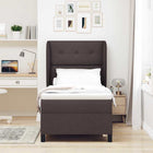 Boxspringbed 100x200 cm donkerbruin stof