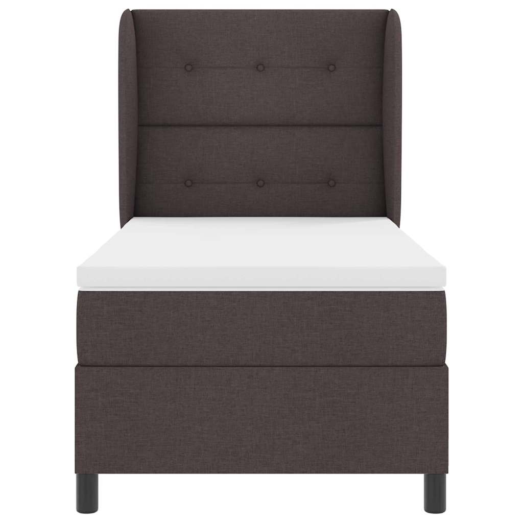 Boxspring bed met hoofdeinde Donkerbruin 100 x 200 cm Stof