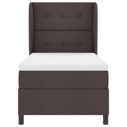 Boxspring bed met hoofdeinde Donkerbruin 100 x 200 cm Stof