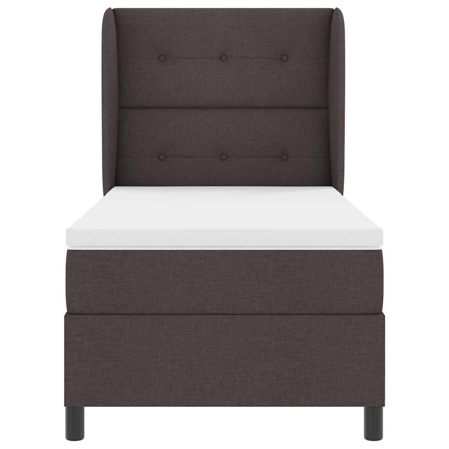Boxspring bed met hoofdeinde Donkerbruin 100 x 200 cm Stof