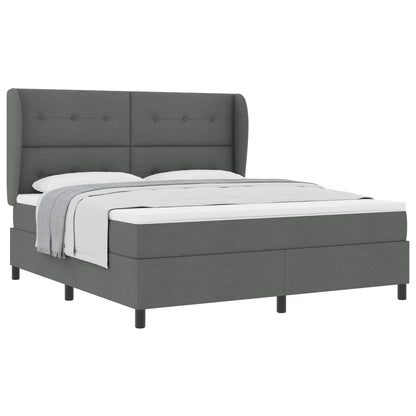 Boxspring bed met hoofdeinde Donkergrijs 180 x 200 cm Stof