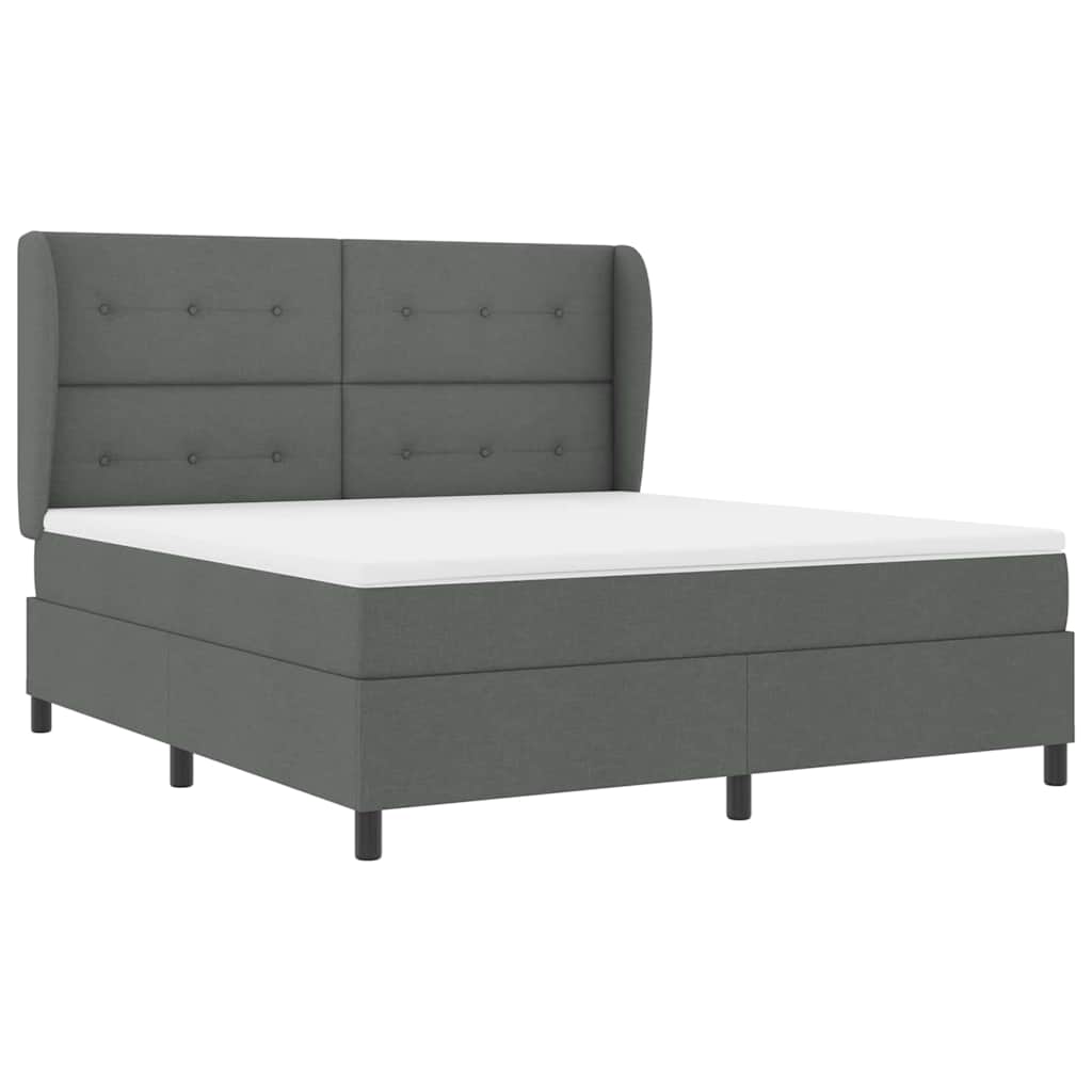 Boxspring bed met hoofdeinde Donkergrijs 180 x 200 cm Stof
