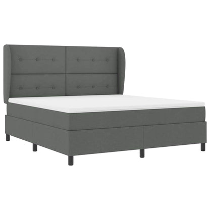 Boxspring bed met hoofdeinde Donkergrijs 180 x 200 cm Stof