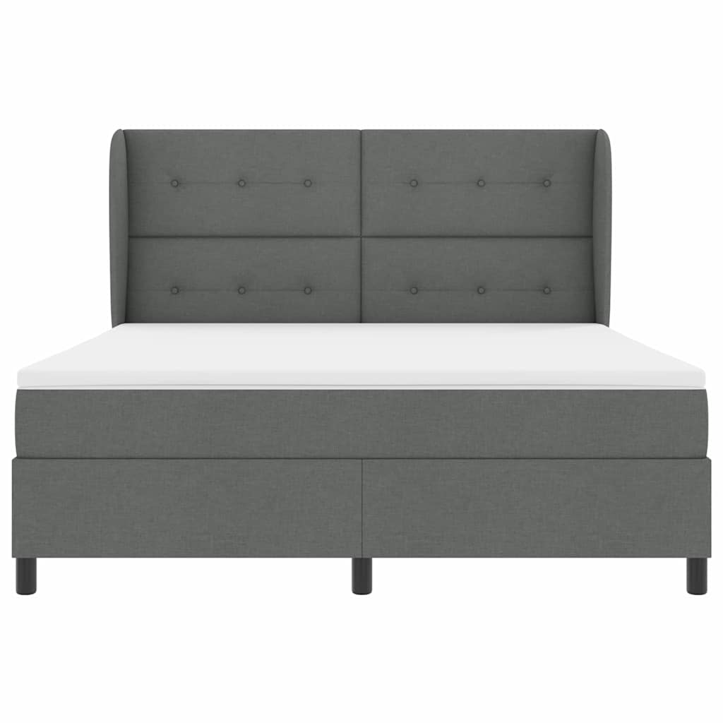 Boxspring bed met hoofdeinde Donkergrijs 180 x 200 cm Stof