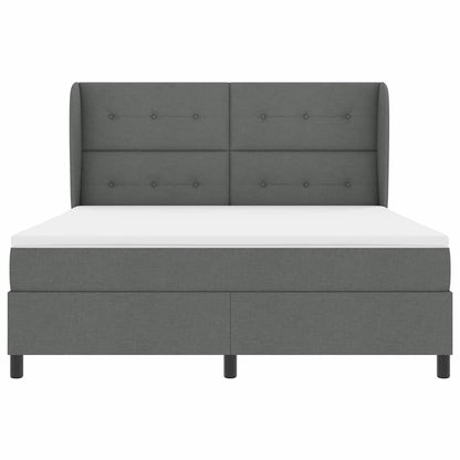 Boxspring bed met hoofdeinde Donkergrijs 180 x 200 cm Stof