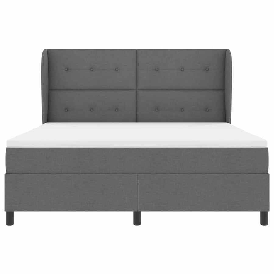 Boxspring bed met hoofdeinde Donkergrijs 180 x 200 cm Stof