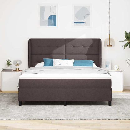 Boxspring bed met matras Donkerbruin 180 x 200 cm Stof