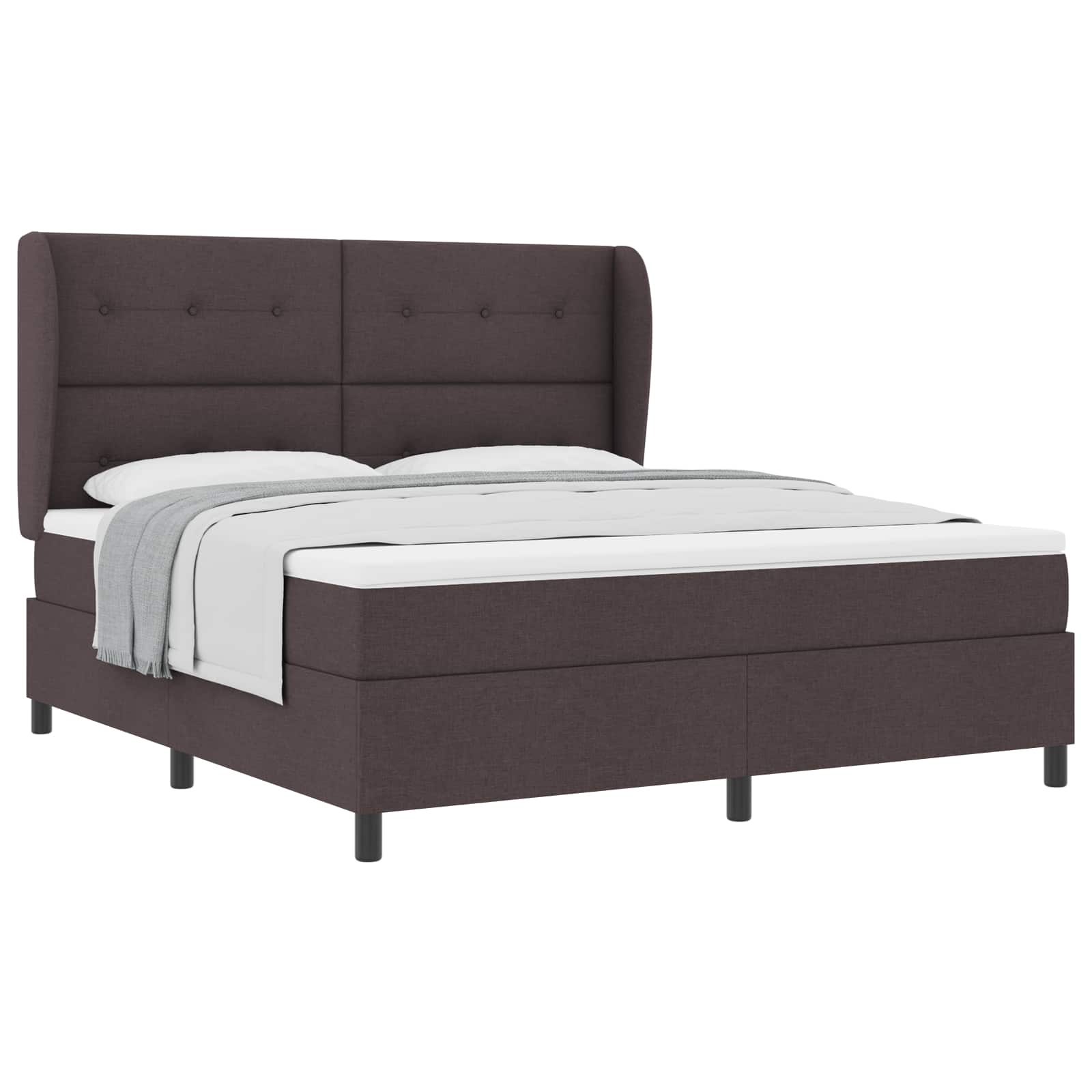 Boxspring bed met matras Donkerbruin 180 x 200 cm Stof