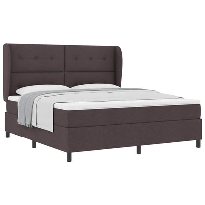 Boxspring bed met matras Donkerbruin 180 x 200 cm Stof