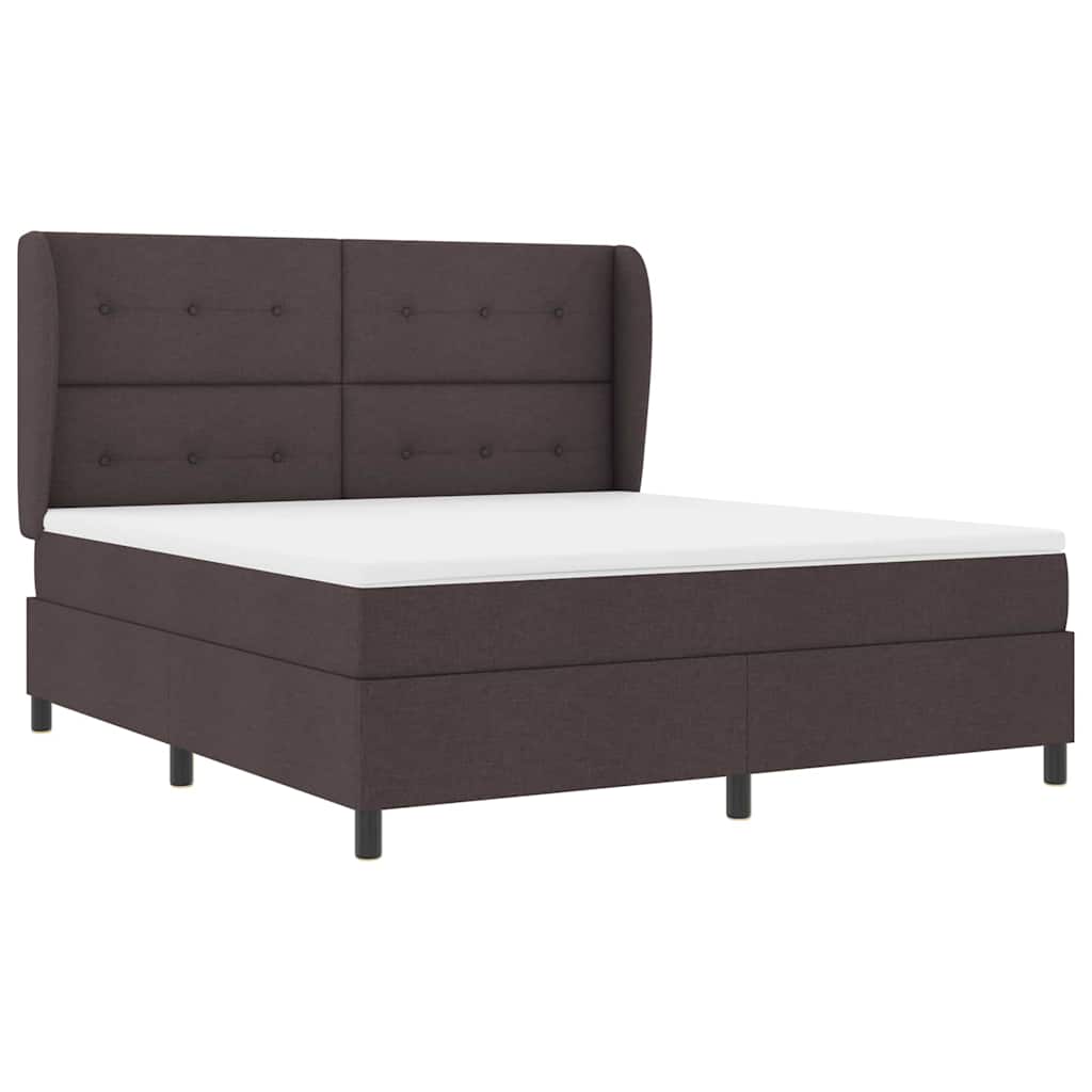 Boxspring bed met matras Donkerbruin 180 x 200 cm Stof