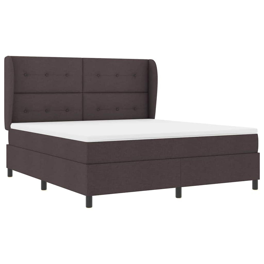 Boxspring bed met matras Donkerbruin 180 x 200 cm Stof