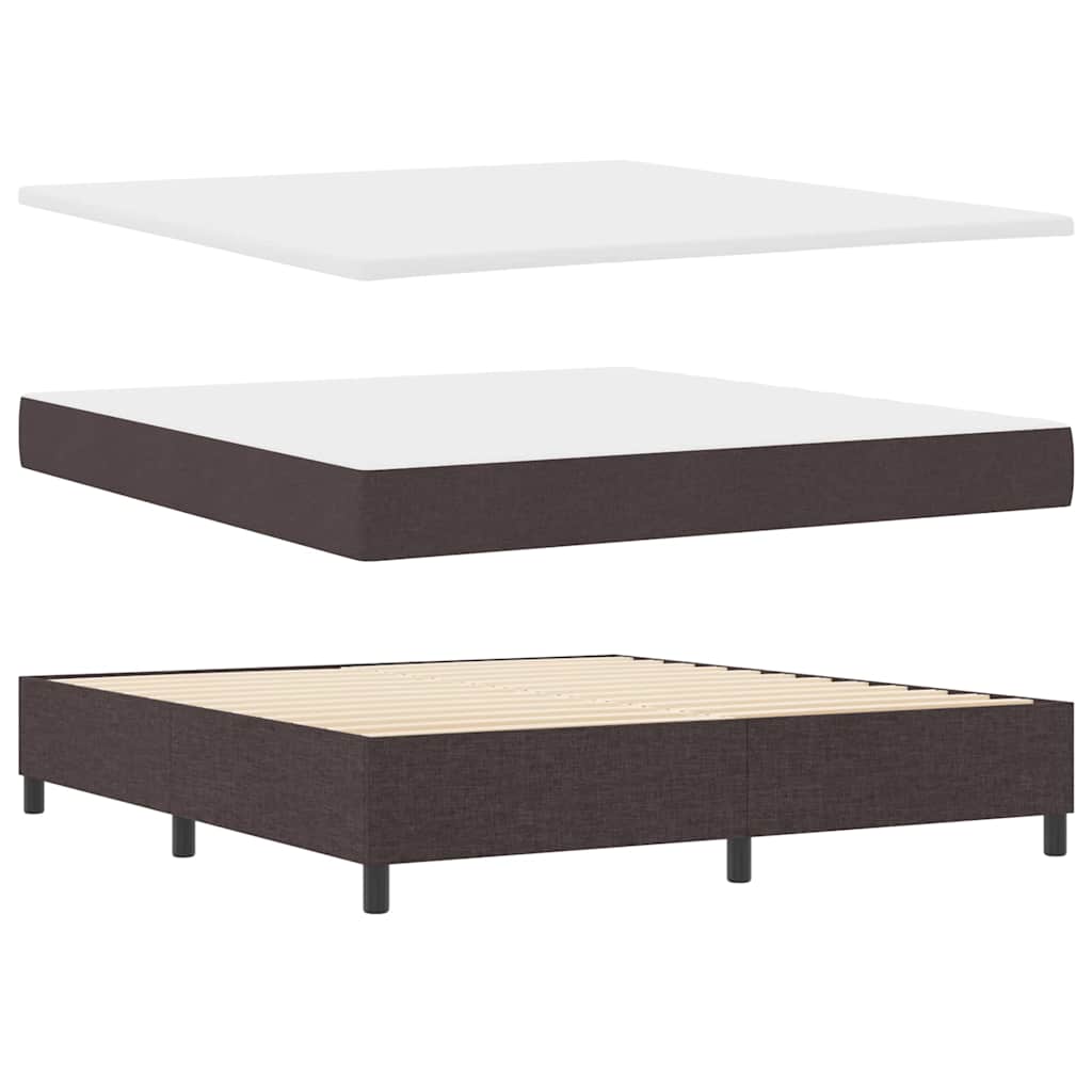 Boxspring bed met matras Donkerbruin 180 x 200 cm Stof