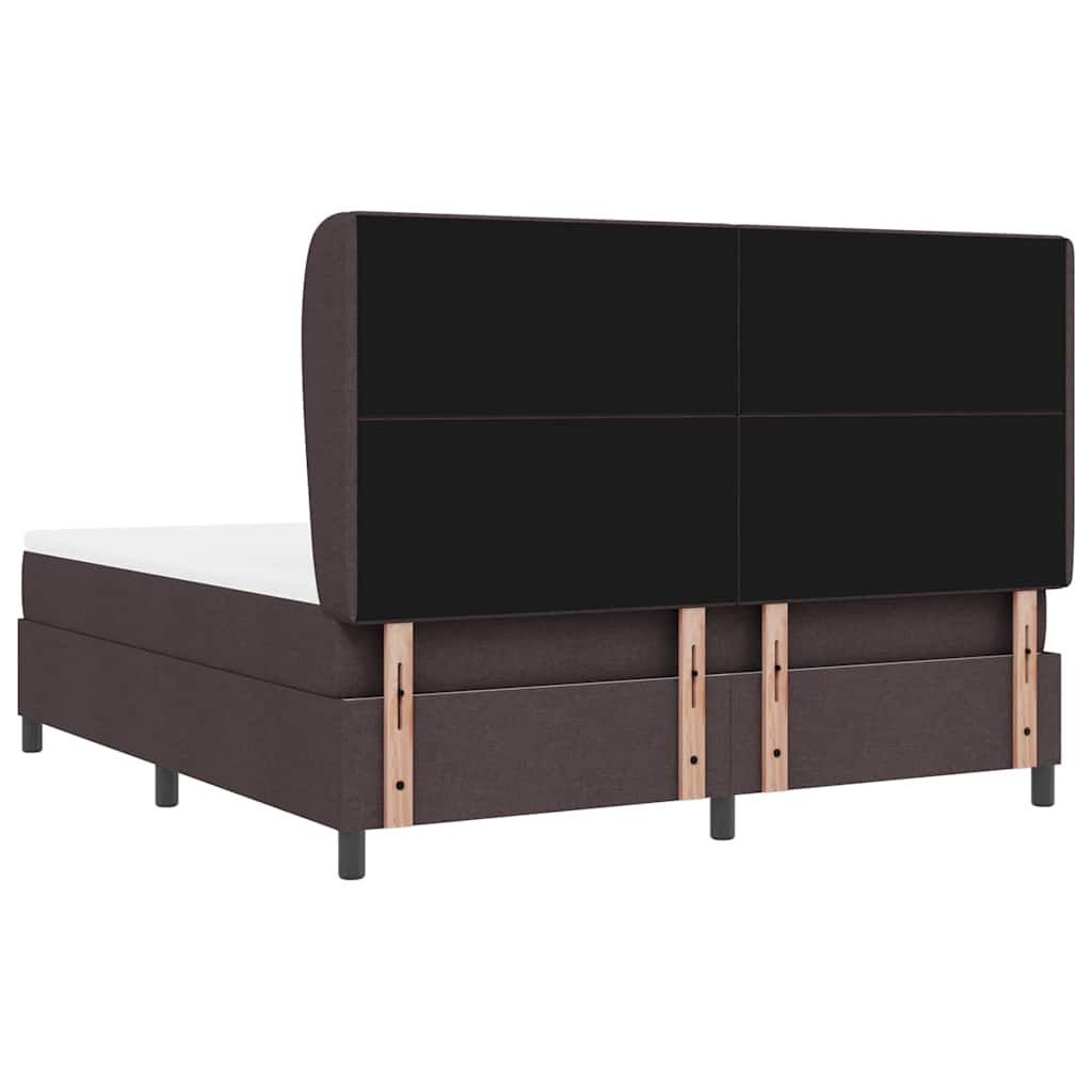 Boxspring bed met matras Donkerbruin 180 x 200 cm Stof
