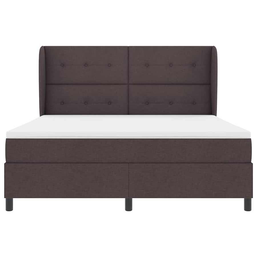 Boxspring bed met matras Donkerbruin 180 x 200 cm Stof