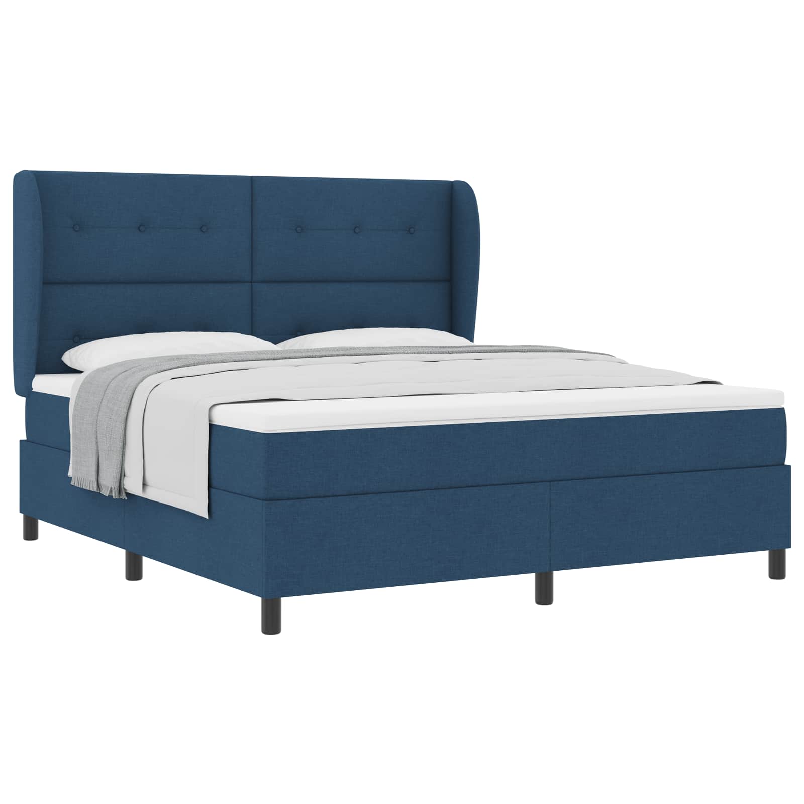 Boxspring bed met hoofdeinde Blauw 180 x 200 cm Stof