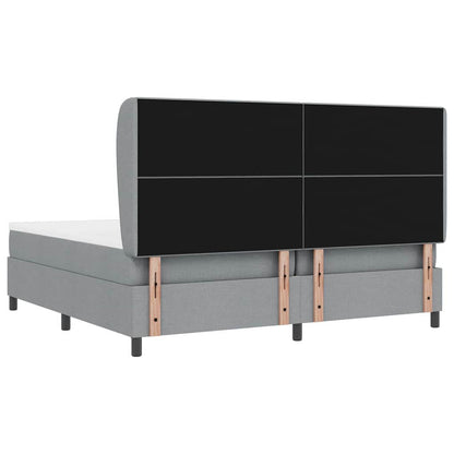Boxspring bed met hoofdeinde Lichtgrijs 200 x 200 cm Stof